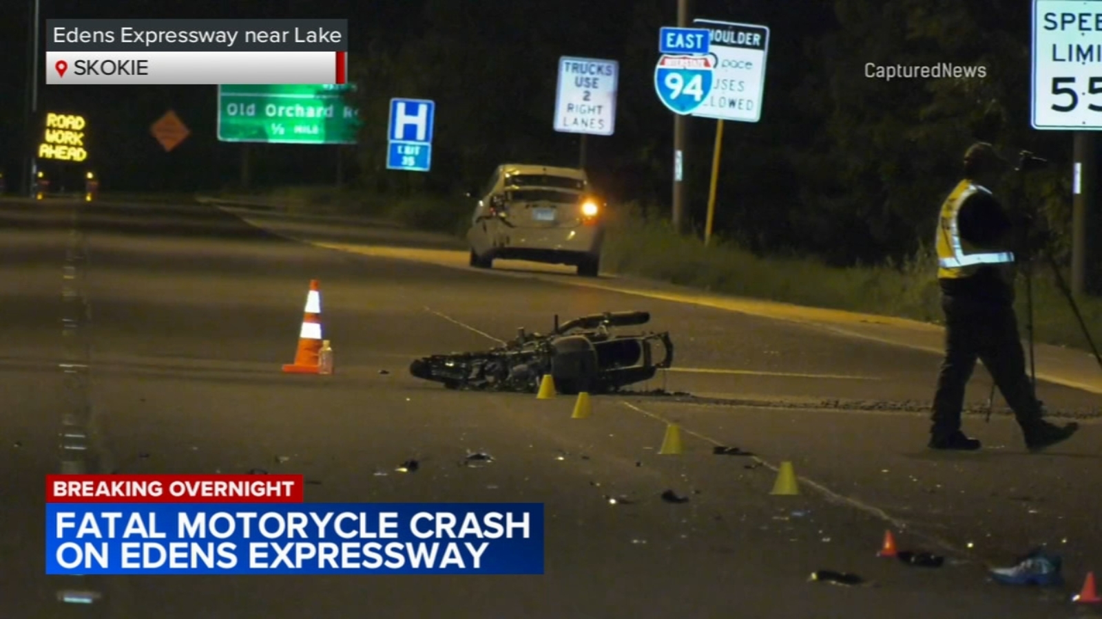 Fiery Accident on Edens Expressway: Motorcyclist Loses Life in Collision with Car